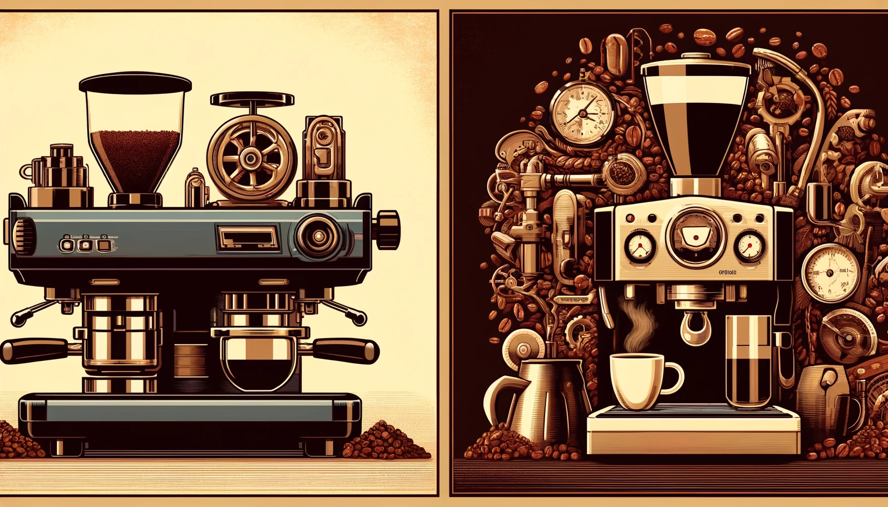 How do espresso machines with built-in grinders differ from traditional espresso machines