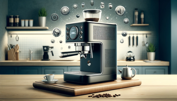 What are the advantages of having a built-in grinder in an espresso machine